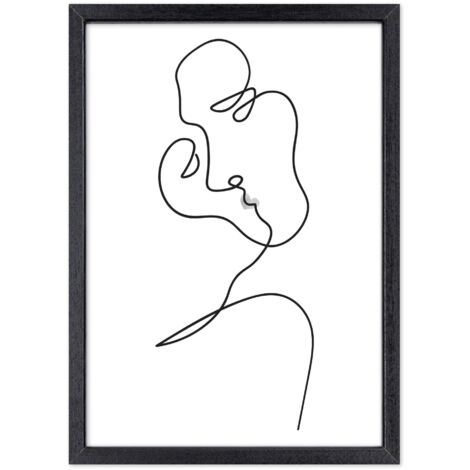 Lupia - Quadro Moderno in legno mdf con Cornice OPTICAL in Legno Sottile Nera LINE LOVE 52x72 cm, Poster con Frasi motivazionali, decorazione arredo Casa, Ufficio, Regalo, Pronto da Appendere