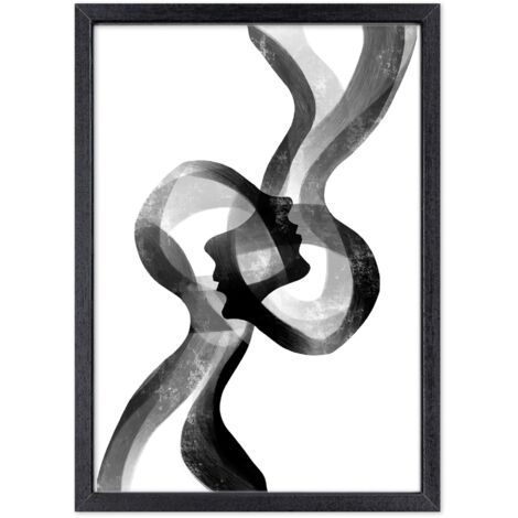 Lupia - Quadro Moderno in legno mdf con Cornice OPTICAL in Legno Sottile Nera LINKED SOULS 52x72 cm, Poster con Frasi motivazionali, decorazione arredo Casa, Ufficio, Regalo, Pronto da Appendere