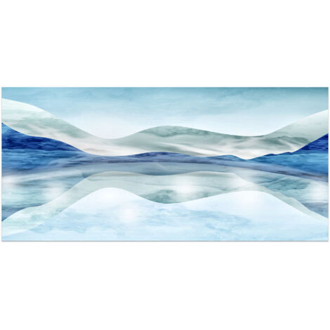 Lupia - Quadro Moderno MONDIE' SPECCHIO D'ACQUA con Stampa Alta Definizione, Lamina Argento o Oro, Adatto a Soggiorno e Camera, Made in Italy, 31x66 cm, poster su Legno