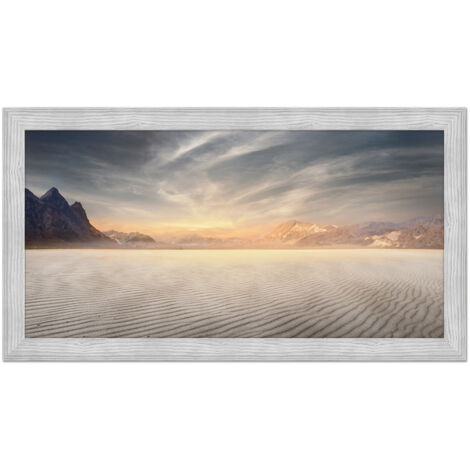 Lupia - Quadro moderno, per soggiorno camera da letto, con cornice BOSTON colore GREY, 60x110 cm, DESERT LANDSCAPE stampa su pannello in legno, stile paesaggio