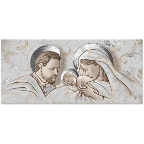 Lupia - Quadro moderno su Tela Canvas DEEP 65x143 cm THE KISS CERAMIC MIX, Tela Cotone, Stampa, Made in Italy, Sacra Famiglia, casa soggiorno capezzale camera da letto hotel ufficio