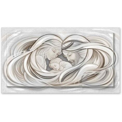 Lupia - Quadro moderno su Tela con Cornice stampata NEWEXT 75x135 cm SACRA FAMIGLIA 1 MIX stampa tela in cotone e cornice legno mdf, amore e famiglia, per soggiorno, camera da letto, cucina, ufficio