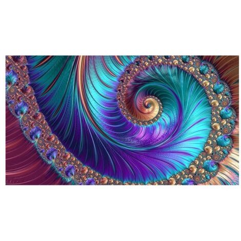 Lupia Quadro Moderno, Vetro Acrilico Plexy, Facile da appendere, da parete, stampa con Colori intensi, prodotto in Italia, 100x150 cm FRACTAL