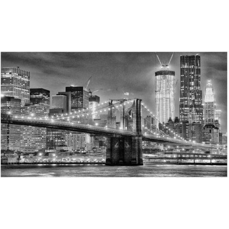 Lupia Quadro Moderno, Vetro Acrilico Plexy, Facile da appendere, da parete, stampa con Colori intensi, prodotto in Italia, 100x180 cm NEW YORK BLACK