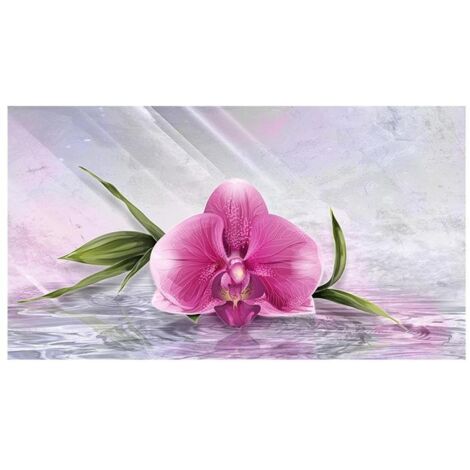 Lupia Quadro Moderno, Vetro Acrilico Plexy, Facile da appendere, da parete, stampa con Colori intensi, prodotto in Italia, 100x180 cm ORCHID IN WATER