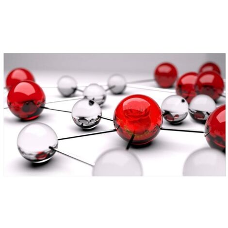 Lupia Quadro Moderno, Vetro Acrilico Plexy, Facile da appendere, da parete, stampa con Colori intensi, prodotto in Italia, 100x180 cm RED BALLS