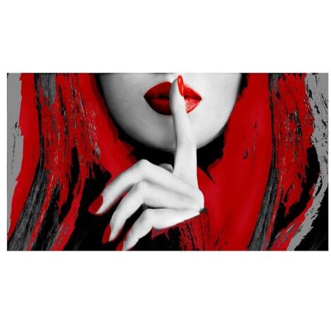 Lupia Quadro Moderno, Vetro Acrilico Plexy, Facile da appendere, da parete, stampa con Colori intensi, prodotto in Italia, 100x180 cm RED SILENCE