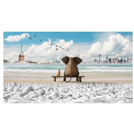 Lupia Quadro Moderno, Vetro Acrilico Plexy, Facile da appendere, da parete, stampa con Colori intensi, prodotto in Italia, 100x180 cm SOGNO AMERICANO