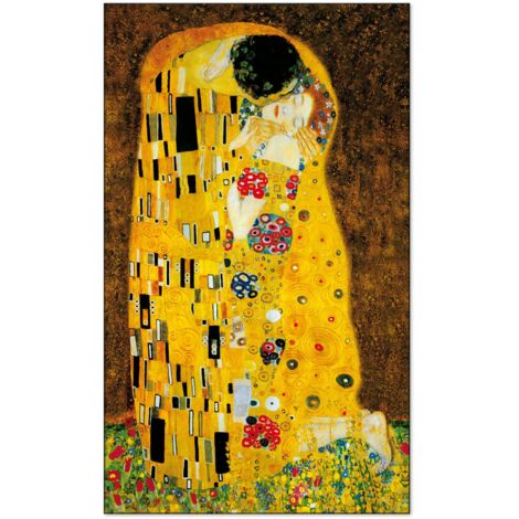 Lupia - Quadro su Tela il Meglio dell'Arte, 45x75 cm IL BACIO DI KLIMT, Riproduzione d'Arte su Tela, Montato su Telaio in Legno 3 cm, Made in Italy