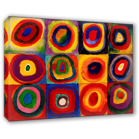 Lupia - Quadro su Tela il Meglio dell'Arte, 50x70 cm COLOR STUDY SQUARES - KANDINSKY, Riproduzione d'Arte su Tela, Montato su Telaio in Legno 3 cm, Made in Italy