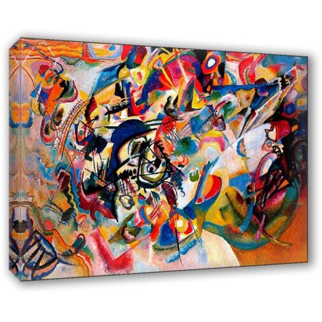Lupia - Quadro su Tela il Meglio dell'Arte, 50x70 cm COMPOSIZIONE VII - KANDINSKY, Riproduzione d'Arte su Tela, Montato su Telaio in Legno 3 cm, Made in Italy