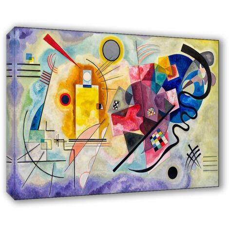 Lupia - Quadro su Tela il Meglio dell'Arte, 50x70 cm GIALLO ROSSO BLU - KANDINSKY, Riproduzione d'Arte su Tela, Montato su Telaio in Legno 3 cm, Made in Italy