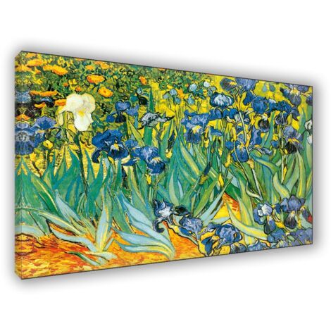 Lupia - Quadro su Tela il Meglio dell'Arte, 62x115 cm IRIS - VAN GOGH, Riproduzione d'Arte su Tela, Montato su Telaio in Legno 3 cm, Made in Italy