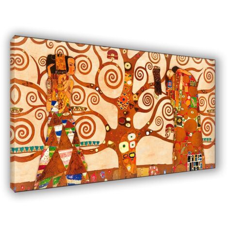 Lupia - Quadro su Tela il Meglio dell'Arte, 62x115 cm L ALBERO DELLA VITA, Riproduzione d'Arte su Tela, Montato su Telaio in Legno 3 cm, Made in Italy