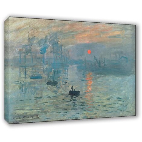 Lupia - Quadro su Tela il Meglio dell'Arte, 70x100 cm IMPRESSIONE LEVAR DEL SOLE - MONET, Riproduzione d'Arte su Tela, Montato su Telaio in Legno 3 cm, Made in Italy