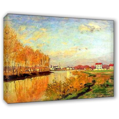 Lupia - Quadro su Tela il Meglio dell'Arte, 70x100 cm SENNA A ARGENTUIL - MONET, Riproduzione d'Arte su Tela, Montato su Telaio in Legno 3 cm, Made in Italy