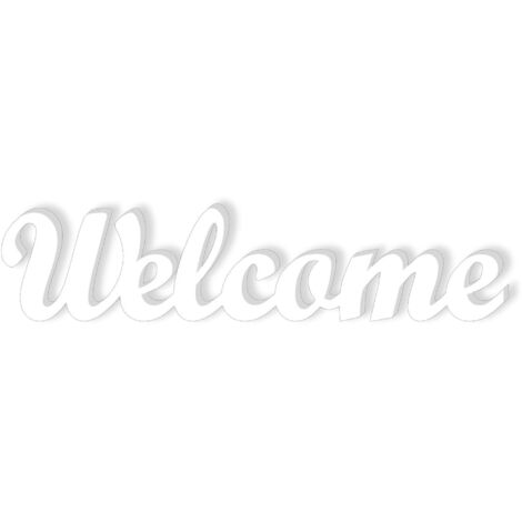Lupia - Scritta in Legno 3D Welcome 190 x 820 x 10 mm Colore Bianco