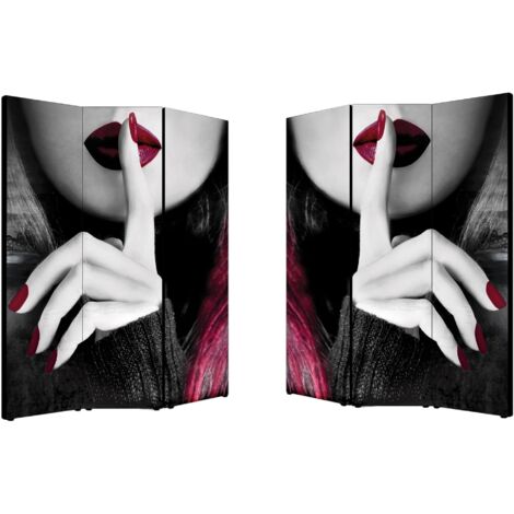 Lupia - Separe' Divisorio Paravento NEW YORK PURPLE SILENCE 176x135,6x3,2 cm 3 Ante in Legno con Tela stampata Fronte Retro bifacciale