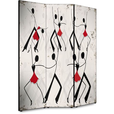 Lupia - Separe' per interni, Divisorio 135,6 x H 176 x P 3,1 cm DANCING SCHOOL paravento 3 Ante in legno con Tele stampate fronte retro Soggetto unico