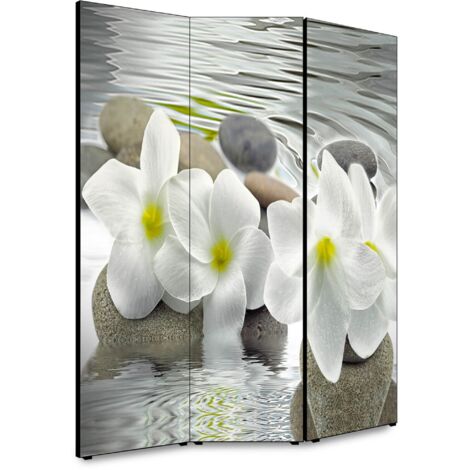 Lupia - Separe' per interni, Divisorio 135,6 x H 176 x P 3,1 cm FLOWER paravento 3 Ante in legno con Tele stampate fronte retro Soggetto unico