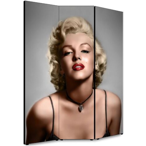 Lupia - Separe' per interni, Divisorio 135,6 x H 176 x P 3,1 cm MARILYN COLOR paravento 3 Ante in legno con Tele stampate fronte retro Soggetto unico