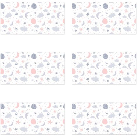 Lupia - Set 6 pezzi Pannelli di Rivestimento parete e altre superfici Decorazione Modulare 50x100 cm BABY ASTRONOMY