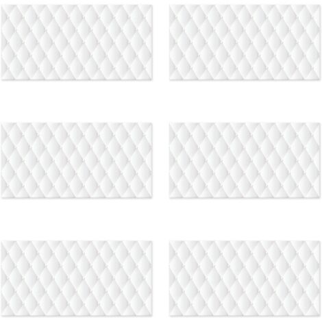 Lupia - Set 6 pezzi Pannelli di Rivestimento parete e altre superfici Decorazione Modulare 50x100 cm CAPITONNE' WHITE