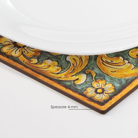 Lupia - SOTTOTUTTO Quadrato Collezione FRUIT Set assortito Sottobicchiere, Sottopiatto o Sottopentola, segnaposto, bomboniera in legno decorato con stampa 48 pz 20x20 cm sotto piatto, pentola
