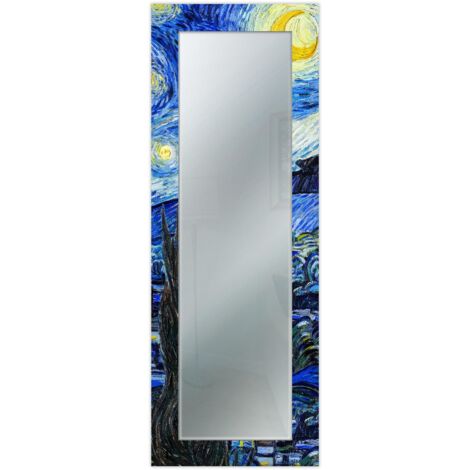 Lupia - Specchio da parete Lungo MIRROR FANTASY NOTTE STELLATA Van Gogh 44x127 cm, Per ingresso, soggiorno e camera da letto, Con cornice stampata, Adatto per spazi moderni e classici