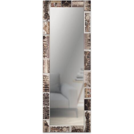 Lupia - Specchio da Parete Lungo MIRROR FANTASY VOYAGER 44x127cm, Design Moderno, Cornice in Legno Stampata, Per Camera da Letto, Soggiorno, Ingresso Voyager  Brown