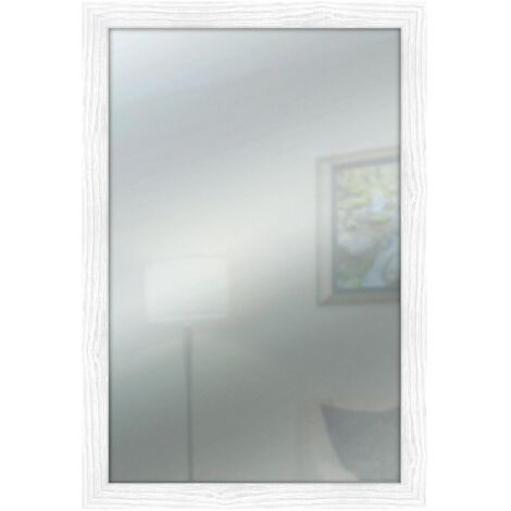 Lupia - Specchio da parete MIRROR SHABBY CHIC 40x65 cm colore Bianco, specchiera per camera da letto, soggiorno, ingresso, verticale o orizzontale