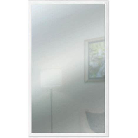 Lupia Specchio da parete moderno 38x63 cm con cornice Mirror OPTICAL Bianca design sottile in legno, specchiera per camera da letto, soggiorno, ingresso