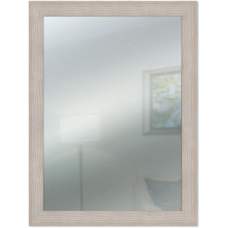 Lupia - Specchio da Parete Moderno BOSTON 43x69 cm, Cornice in Legno MDF Ecologico, Design Shabby e Versatile, Adatto a Ingressi, Soggiorni, Camere, Vetro Beige