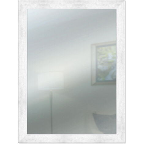 Lupia - Specchio da Parete Moderno BOSTON 59x79 cm, Design Shabby-Chic, Adatto per Camera, Soggiorno, Ingresso, Montaggio Verticale o Orizzontale, Beige, Vetro Bianco