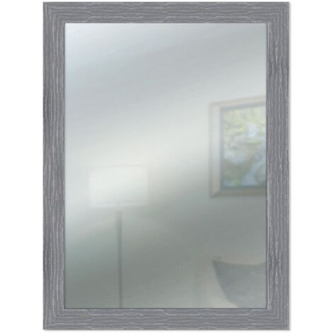 Lupia - Specchio da Parete Moderno BOSTON 59x79 cm, Design Shabby-Chic, Adatto per Camera, Soggiorno, Ingresso, Montaggio Verticale o Orizzontale, Beige, Vetro Grigio
