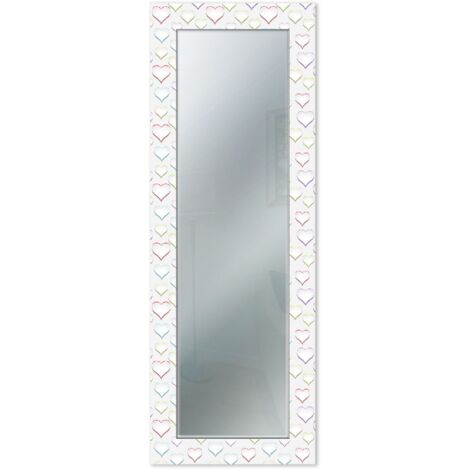 Lupia - Specchio da Parete Moderno, MIRROR FANTASY HEART OUTLINE, Ideale per Camera da Letto e Ingresso, Cornice Stampata in Legno, Vetro di Riflettanza, Nero, 44x127 cm, Vetro