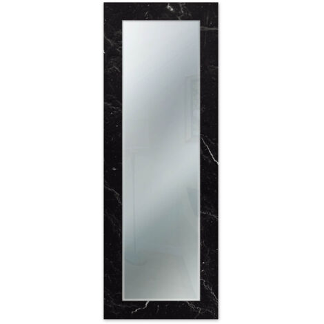 Lupia - Specchio da Parete Moderno MIRROR FANTASY MARMO NERO, Cornice Stampata in Legno, Adatto per Camera da Letto e Soggiorno, 44x127 cm, Made in Italy