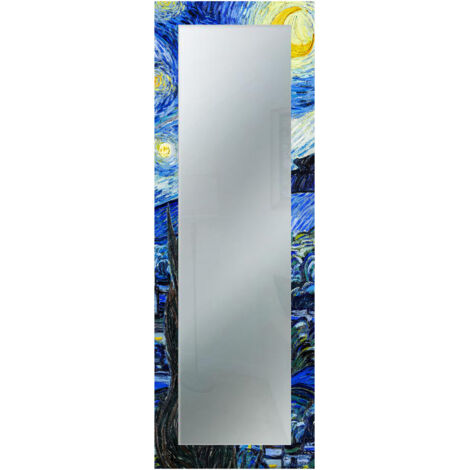 Lupia - Specchio da Parete Moderno, MIRROR FANTASY NOTTE STELLATA Van Gogh, Cornice stampata in legno, Specchiera per Camera da Letto e Soggiorno, Dimensioni 52x152 cm, Stili Moderni e Classici