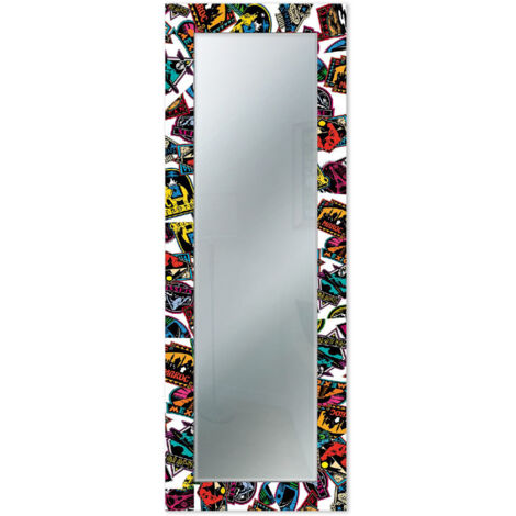 Lupia - Specchio da Parete Moderno, MIRROR FANTASY VOYAGER POP, Cornice Stampata in Legno, Ideale per Camera da Letto e Ingresso, 52x152 cm, Vetro