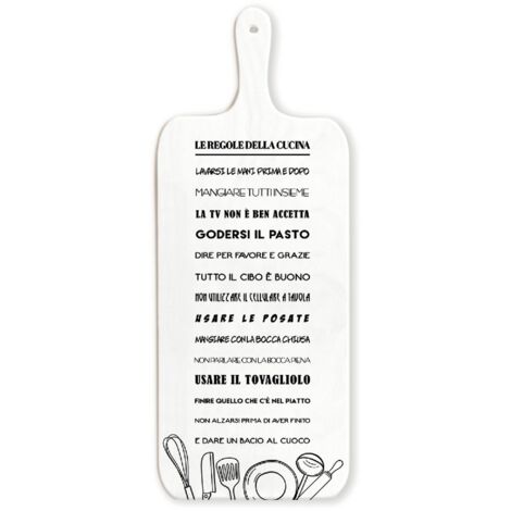 Lupia - Tagliere Decorativo LIGHT WHITE con manico in Legno 15x37 cm CUCINA Regalo per la famiglia, compleanno, anniversario, onomastico