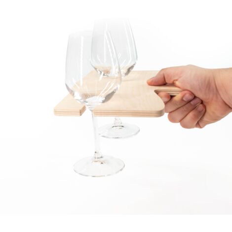 Lupia - Vassoio con manico PORTA SPRITZ DA PARTY 25x18,5 cm Porta calici tagliere per Aperitivo in legno di betulla