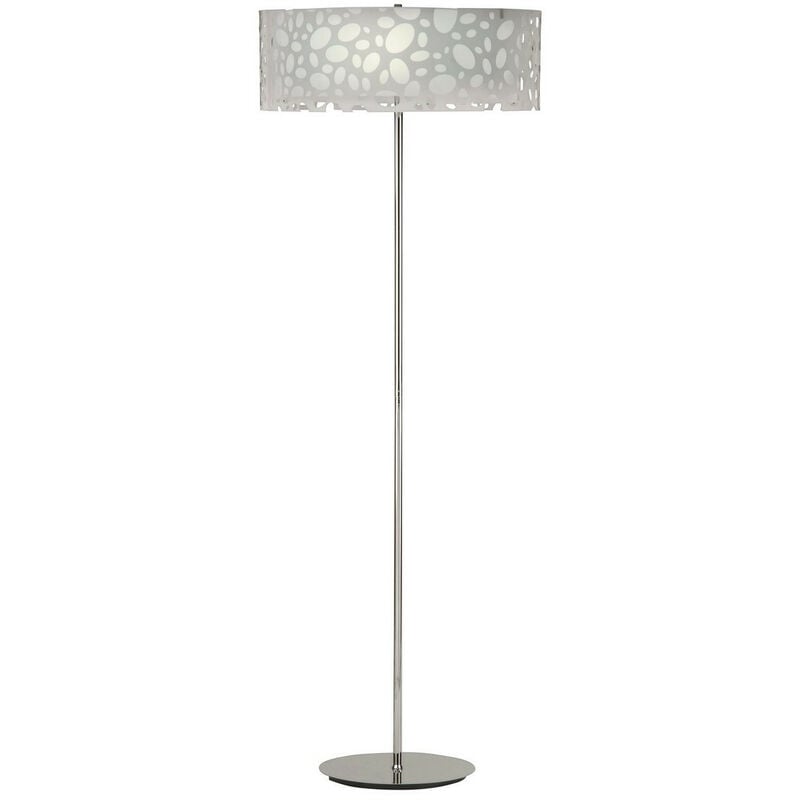 Inspired Mantra Lupin Floor Lamp 4 Light E27, Gloss White/White Acrylic/Polished Chrome, cfl Lamps included