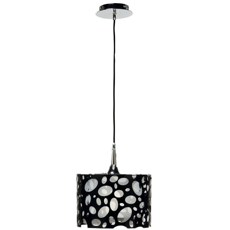 Inspired Clearance - Lupin Pendant E27, Gloss Black/White Acrylic/Polished Chrome, cfl Lamps included