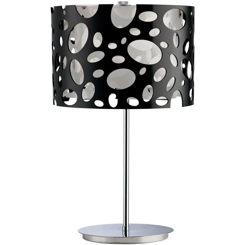 Inspired Clearance - Lupin Table Lamp E27, Gloss Black/White Acrylic/Polished Chrome, cfl Lamps included