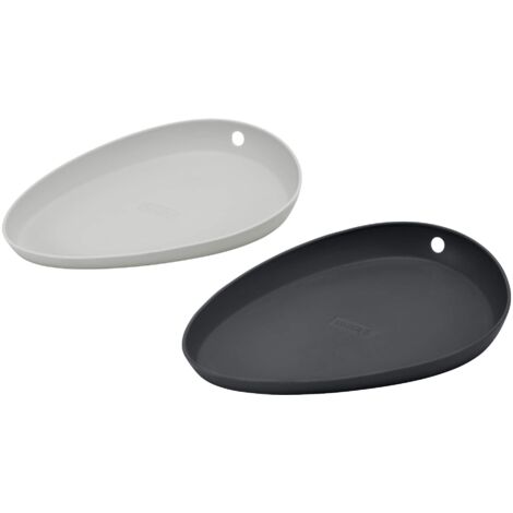 Lurch 70268 Set di 2 mensole per Cucchiaio da Cucina, in Silicone Platino di Alta qualità, Senza BPA, Colore: Grigio