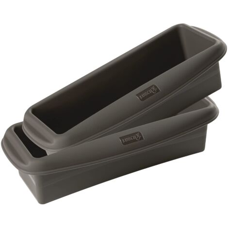 Lurch FlexiForm 585038 - Set di 2 stampi per pane in 100% silicone platinico senza BPA, dimensioni interne 20 x 6 cm, colore: Nero