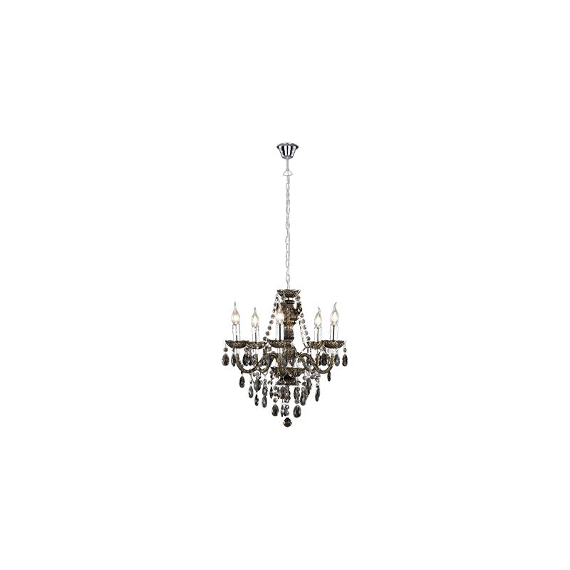 Image of Lampadario Classico 5 Luci con Pendagli Nero 73 cm Luster Gd Trio