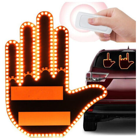 Lustige und farbenfrohe LED-Kennzeichenbeleuchtung, geeignet für die Heckscheibe von Autos, mit Fernbedienung.