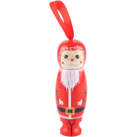 Lustiger Weihnachtsmann-Anhänger – Weihnachtsbaumschmuck aus Holz, festliche Bastelarbeit