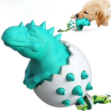 Lustiges Dinosaurier-Ei für Hunde – Robustes Kauspielzeug aus Gummi, ideal für Welpen, reinigt die Zähne und beugt Zahnstein vor